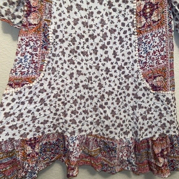 KORI paisley dress boho floral fairy hippie S lagen peasant prairie midi - Picture 4 of 15